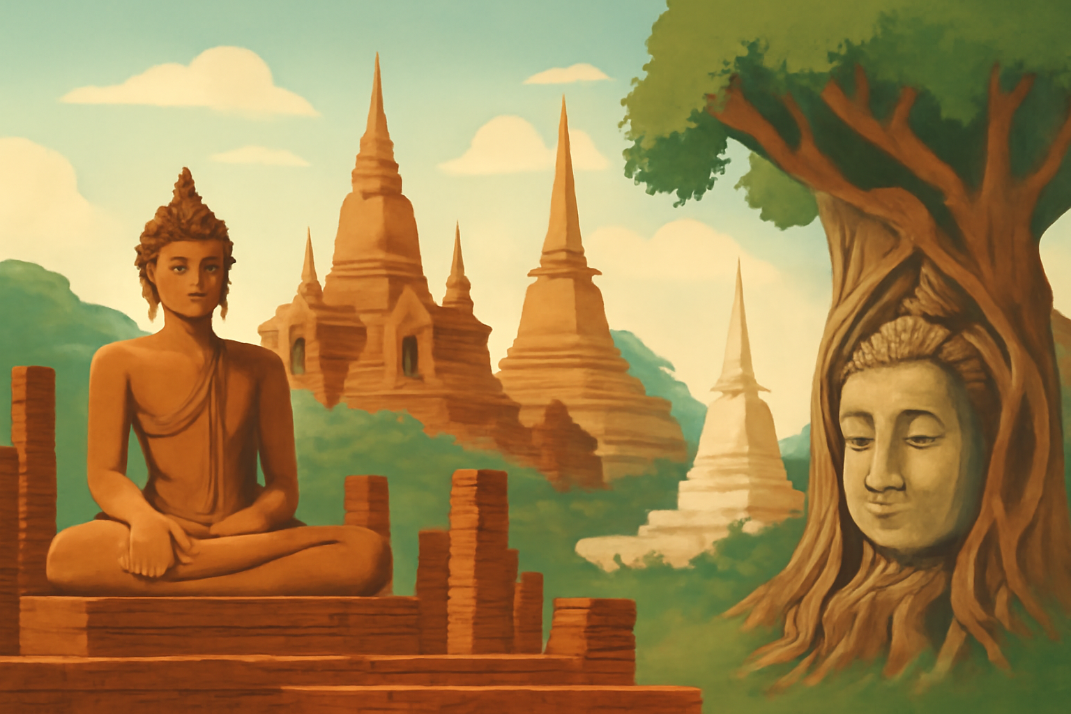 ประวัติศาสตร์ของประเทศไทยในศิลปะและสถาปัตยกรรม: การสำรวจวัดและแหล่งมรดกทางประวัติศาสตร์