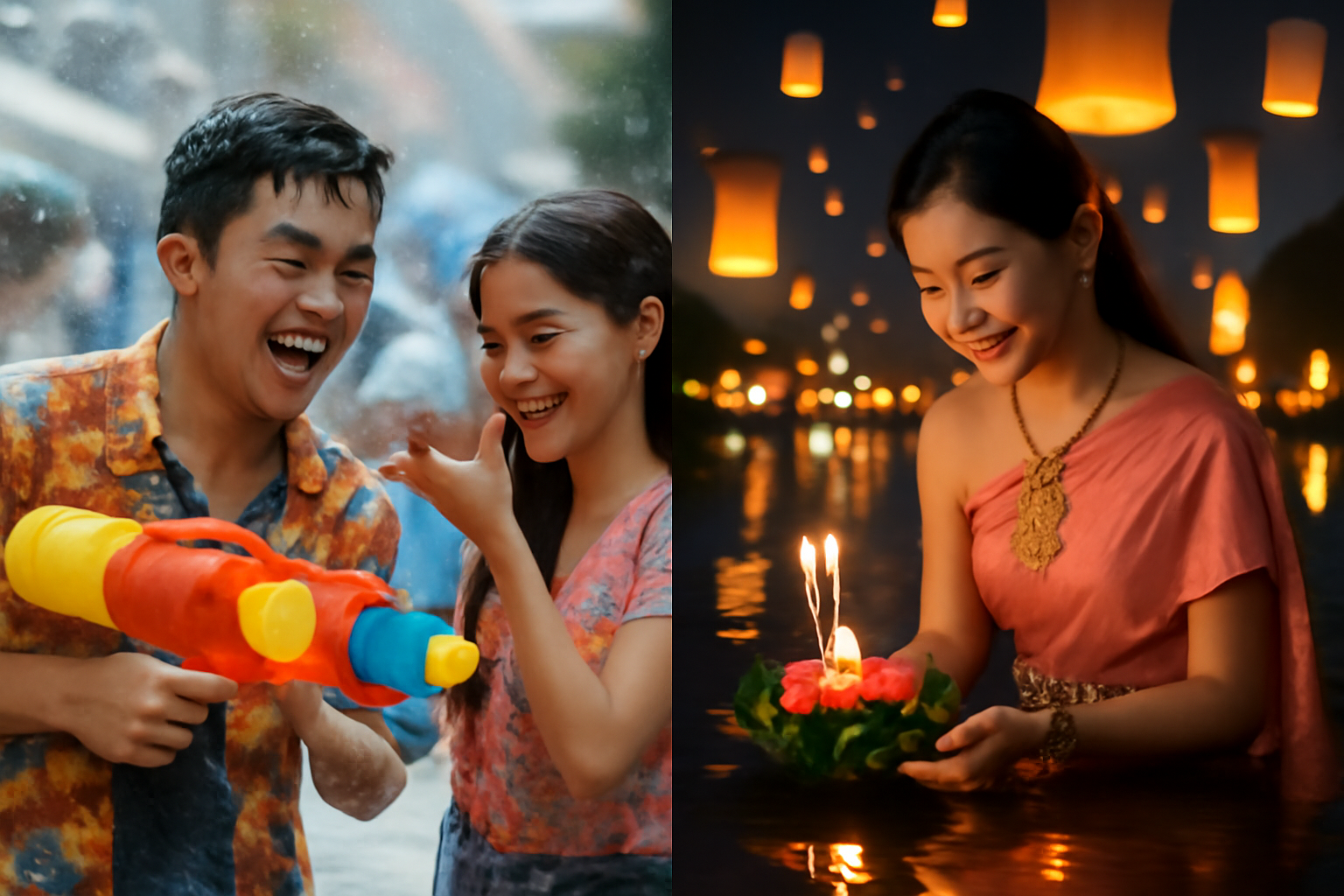 การสัมผัสประสบการณ์เทศกาลไอคอนของไทย: สงกรานต์และลอยกระทง