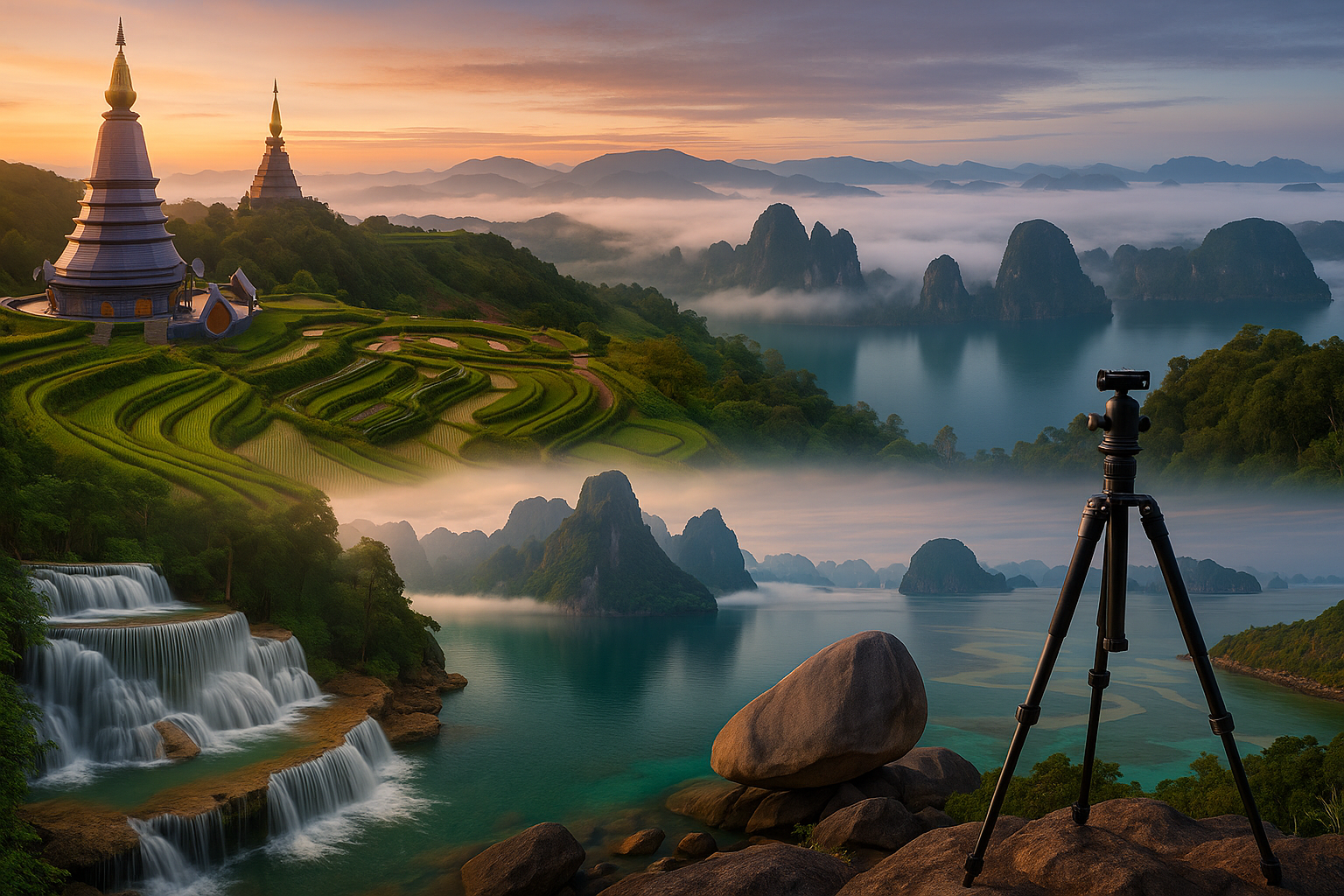 แสง น้ำ หิน: ภูมิทัศน์ไทยสำหรับทุกเลนส์