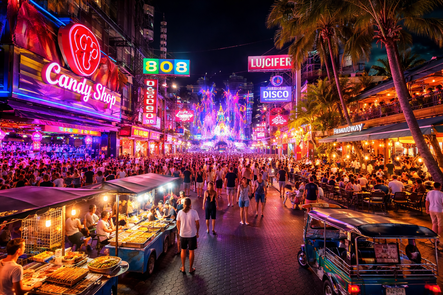 ฉากชีวิตกลางคืนของพัทยา – ตั้งแต่บาร์คึกคักไปจนถึงความบันเทิงอันตระการตา