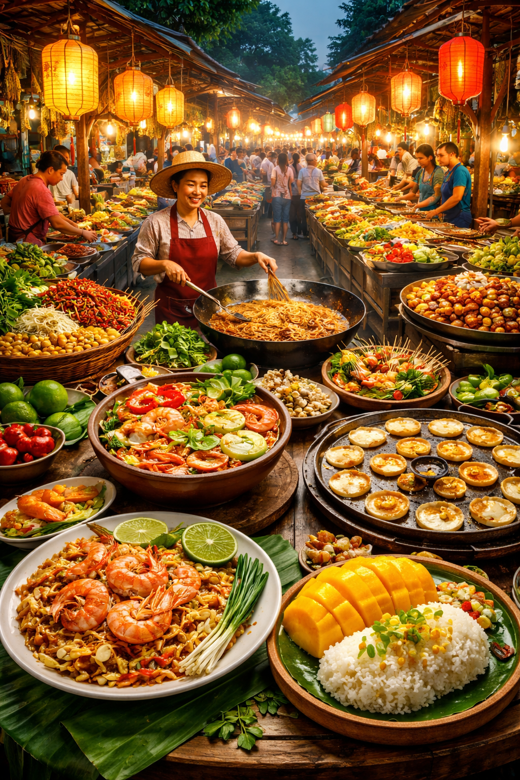 การสืบทอดประเพณีการทำอาหารไทยในตลาดดั้งเดิม