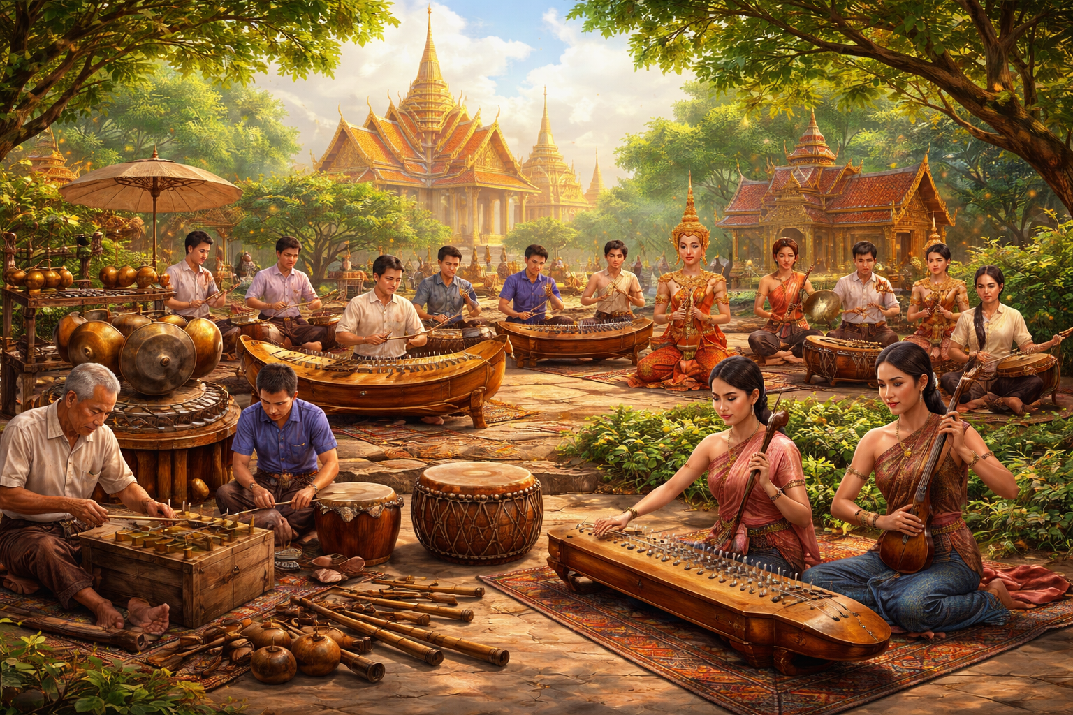 จากวงราชสำนักสู่เครื่องมือแห่งเสียงโบราณ: ความลึกซึ้งของอุตสาหกรรมดนตรีดั้งเดิมของไทย