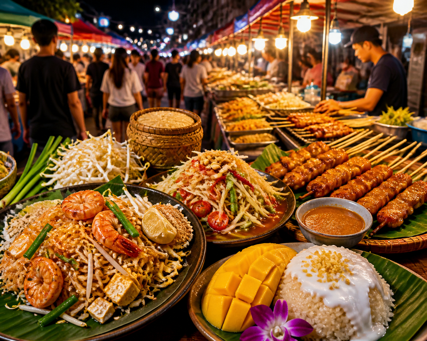 ทัวร์อาหารของตลาดริมทางในประเทศไทย