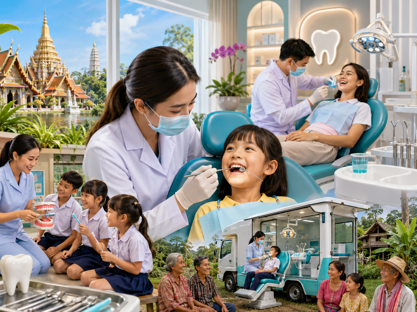 การพัฒนาสุขภาพช่องปากในประเทศไทย: โปรแกรมป้องกันและบริการทันตกรรม